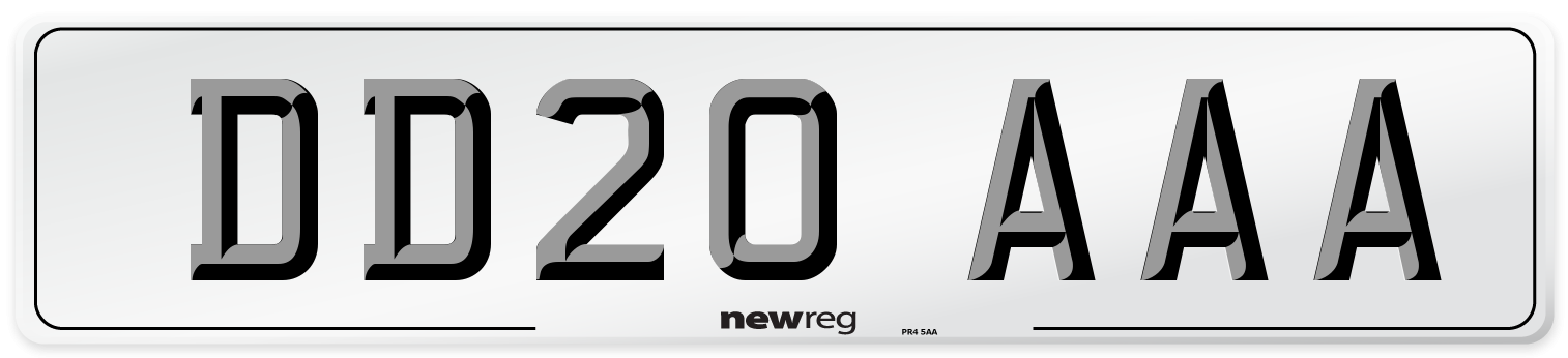 DD20 AAA Number Plate from New Reg
